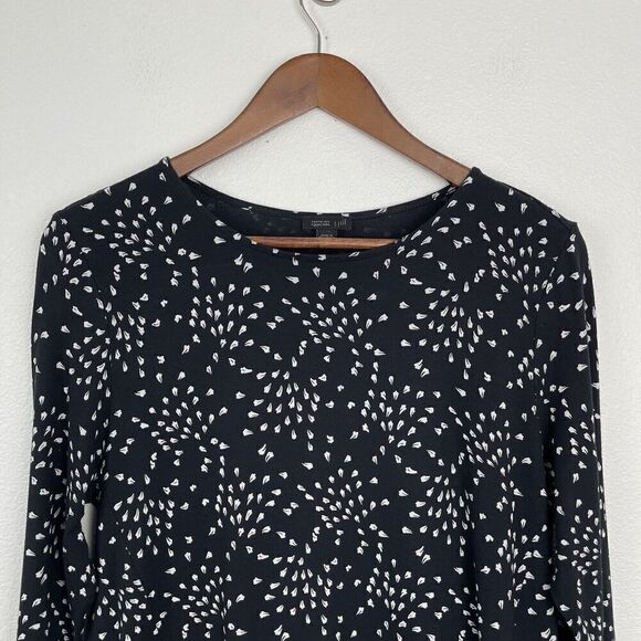 J. Jill Wearever Top Womens Size M Tall Black White Print Jersey - Picture 3 of 7
